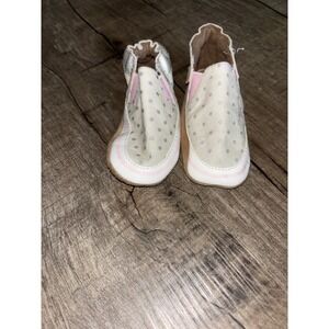 Robeez Infant Girls Polka Dot Soft Sole Slip On Shoes Cream Pink 6-12 Months
